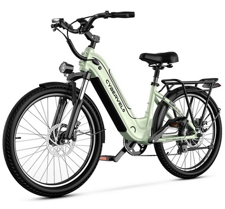 Cybervelo 1000W Peak Electric Bike,up 80 Miles Removable Battery Ebike, 26\