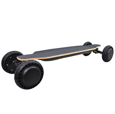 SYL14 Off-Road Electric Skateboard 1650W x 2 Motor 36V 7.5Ah Battery Max Speed 20km/h Max Load 120KG 8Ply Maple Remote Control - Black