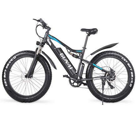 GUNAI MX03 1000W 48V 17Ah 26\'\' Electric Bicycle 40km/h Max Speed 40-50km Mileage Range 150kg Max Load - Black
