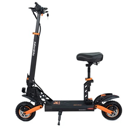 KuKirin G2 PRO Adventurers Dream Folding Electric Scooter 9 Inch Pneumatic Tire 600W Brushless Motor 48V 15AH Battery Max Speed 45km/h Max Range 55KM HD LCD Display Dual Disc Brake Led Light with Seat - Black