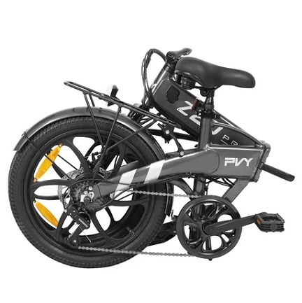 PVY Z20 Pro Electric Bike 20 Inch Tire 500W Hub Motor 25Km/h Max Speed 36V 10.4Ah Removable Battery 80-100KM Range LCD Display - Grey