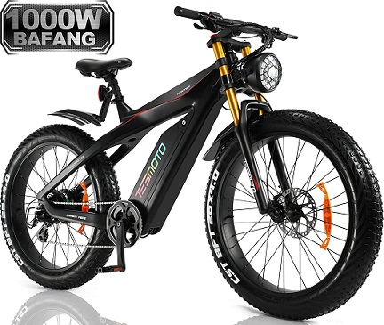 TESGO Hunter Electric Bikes for Adults - 1000W BAFANG Motor 95N.M Electric Bike Torque Sensor Ebikes for Adults 26\