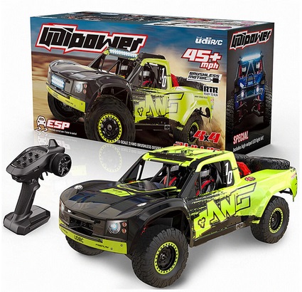 UDIRC 1002 1002SE RTR 1/10 2.4G 4WD 60km/h RC Car Brushless Short Course Truck LED Light Gyro All Terrain Desert Off Road Truck Vehicles Models Toys - Green