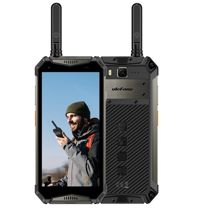 Ulefone Power Armor 20WT Walkie Talkie 20GB RAM 256GB ROM Helio G99 50MP Rear Camera NFC 5.65 inch 10850mAh 33W Fast Charge IP68 IP69K Waterproof 4G Rugged Smartphone - Black