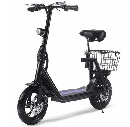 Mototec Metro H8 Electric Scooter 36V 12Ah 500W 12inch Tire 15-25KM Mileage Range 90KG Max Load E-Scooter - Black