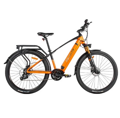 Heda TX90 Electric Bike 29x2.1 inch Tire 500W Mid Motor 48V 16Ah Battery 60-80km Range Shimano 7-speed Gear - Orange