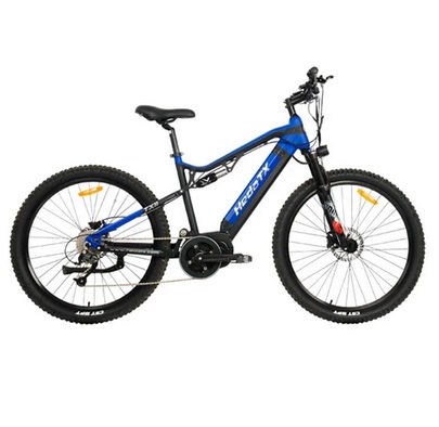 Heda TX11 Electric Bike 27.5x2.4 inch Tire 750W Mid Motor 48V 15Ah LG Battery 50-70km Range Shimano 9-speed Gear - Blue