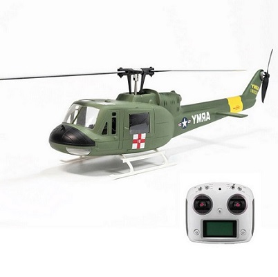 FLY WING UH-1 V3 Upgrade Version Class 470 6CH Brushless Motor GPS Fixed Point Altitude Hold Scale RC Helicopter PNP/RTF With H1 Flight Controller - RTF 2 Batteries
