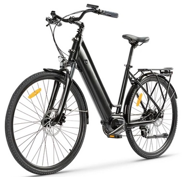 MAGMOVE CEH55M 28 Inch City Electric Bike Bafang Mid-Drive 250W Motor 25Km/h Speed 36V 13Ah LISHEN Detachable Battery 100KM Max Range 150KG Load Double Disc Brakes Shimano 8-Speed Gear Front Shock Absorption - Step Thru