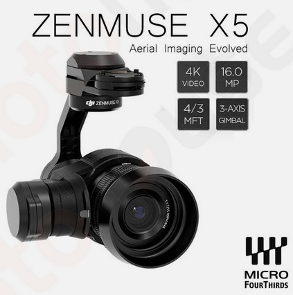 DJI ZENMUSE X5 4K Video 16MP Camera 3-Axis Gimbal 30 FPS for INSPIRE 1 / 1 PRO