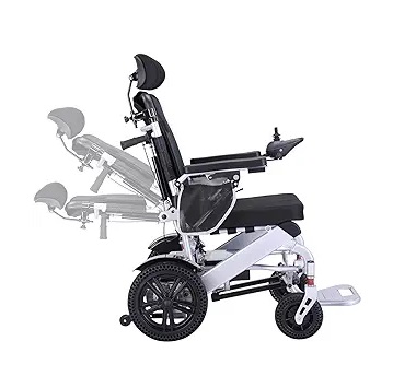 ActiWe WX11 Electric Wheelchair Reclining Foldable Electric Wheelchair All Terrain Motorized Wheelchair for Adults Portable Folding Power Wheel Chair