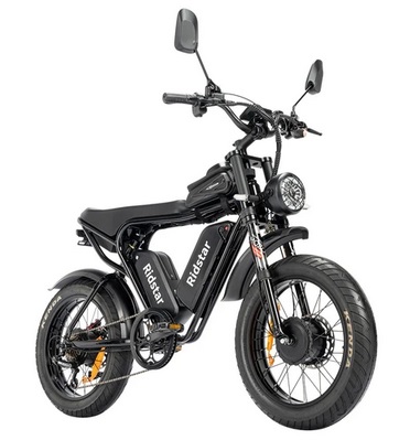 Ridstar Q20 Pro Off-road Electric Bike, 20*4 Inch Fat Tires 2*1000W Motor 52V 20AH Dual Battery 34mph Max Speed 180miles Max Range