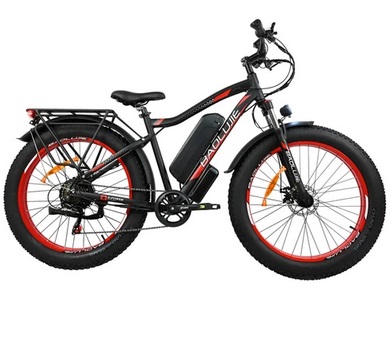 BAOLUJIE DP2619 Electric Bike, 26*4.0 inch Fat Tire 750W Motor 48V 13Ah Battery 45km/h Max Speed 45km Max Range SHIMANO 7-speed LCD Display - Black