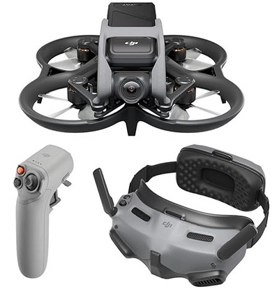 DJI Avata Explorer Combo - First-Person View Drone with Camera, UAV Quadcopter with 4K Stabilized Video, Super-Wide 155° FOV, Emergency Brake and Hover, Includes New RC Motion 2 and Goggles Integra Black