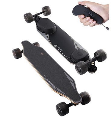 WOWGO 2S MAX Electric Skateboards Longboard 12S/2P 216Wh with 29MPH Dual 550W Motors for Adults Max Load 330LB, 105mm Honeycomb Wheels E Skate Board with 14 Mile Range for Commute