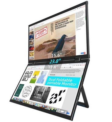 Virzen Folding Stacked Portable Monitor 1080P IPS 15.6\