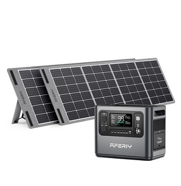 Aferiy P110 1200W 1248Wh Portable Power Station LiFePO4 +2* S200 200W Solar Panel UPS Pure Sine Wave Camping RV Home Emergency Portable Generator