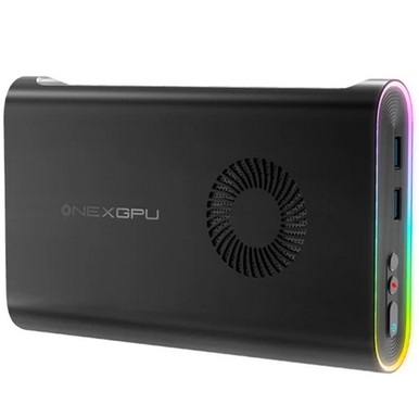 One Netbook ONEXGPU e-GPU Dock with AMD Radeon RX 7600M XT GPU, 8GB Storage, 1*Oculink 1*USB-C 4.0 2*HDMI 2*DP 2*USB-A 3.2 1*M.2 2280 1*RJ45, 100W Reverse Charging, RGB Lighting Effects