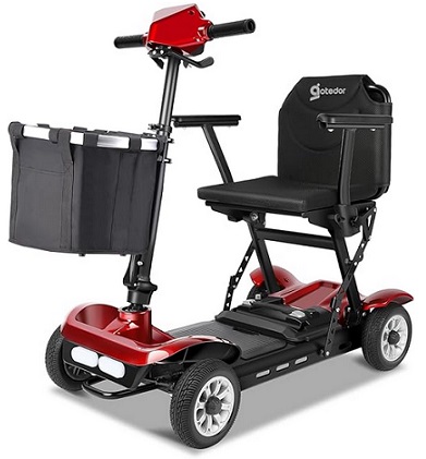 Aotedor 211S 4-Wheel Mobility Scooters for Adults,25 Miles Long Travel Range Folding Electric Powered Scooters 25AH Lithium Battery Lightweight All Terrain Motorized Scooter for Seniors Portable Compact