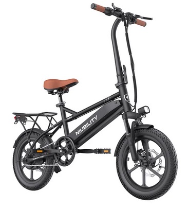 Niubility B16S 16 inch Tire Electric Bike 350W Motor, 36V 14.5Ah Battery, 30km/h Max 60km Range, Dual Disc Brakes LCD Display Lightweight and Durable Frame IPX3 - Black