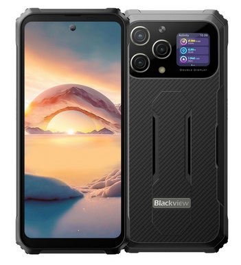 Blackview BL8000 5G Smartphone 24GB 512GB 6.78 inch 2.4K FHD+ 120Hz Dual Display 50MP 8800mAh 33W Fast Charing NFC Dimensity 7050 Octa Core IP68 IP69K Waterproof Rugged Phone - Black