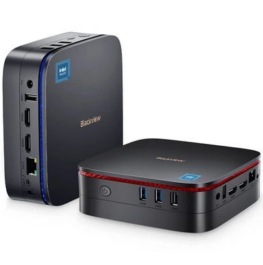 Blackview MP60 Mini PC, Intel N95 4 Cores Up to 3.4GHz, 16GB RAM 1TB SSD, 2*HDMI 4K 60Hz Dual Screen Display, 2.4/5GHz Dual-band WiFi Bluetooth 4.2, 2*USB 3.0 2*USB 2.0 1*1000Mbps LAN 1*Audio Jack