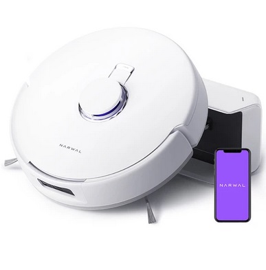 Narwal Freo X Plus Robot Vacuum Cleaner and Mop Built-in Dust Emptying, Strong 7800Pa Suction Power, Zero-Tangling Floating Brush, Tri-Laser Obstacle Avoidance, Alexa/Google Assistant/APP Control, Ideal for Pet Hair Hard Floor, Wood Floor
