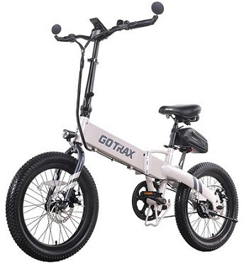 Gotrax F1V2 Electric Bike, 20in Tire, 350W, Max Range 50 Miles & 20Mph Power, LCD Display & 5 Pedal-Assist Levels, Adult Folding Bike with Accessories including Lock, Rearview Mirror, Phone Holder&Seat Bag