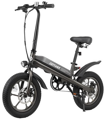 Gotrax S3 Folding Electric Bike 16x3.0 Fat Tire, 750W Peak Motor, Max Range 25 Miles, Up to 20 Mph, Removable Battery, Adjustable Seat, Adults/Teens 13+ Electric Bicycle Adults