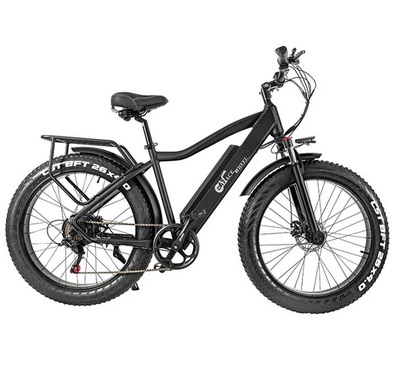 CMACEWHEEL J26 Electric Bike, 750W Motor, 26*4.0\'\' CST Tire, 45km/h Max Speed, 110km Max Range,17Ah Battery, Disc Brake, 150kg Max Load - Black