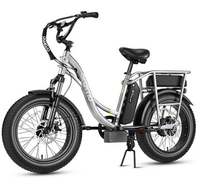 Oraimo Electric Bike, 20 * 4.0 Fat Tire, 750W Motor (Peak 1000W) Dual UL Certified 48V 10.4Ah Removable Battery, 4A 3H Fast Charge, and Front Fork Suspension, Ideal for Commute Beach Snow