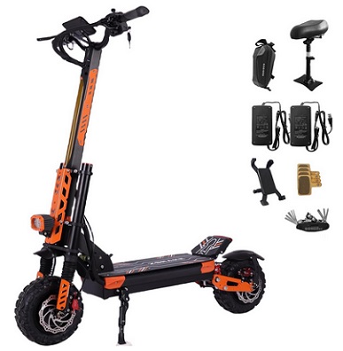 Arich F13 Electric Scooter 5600W Dual Motor Up to 52MPH, 60V 30Ah Battery Range to 60+ Miles, Fast E-Scooter with 11 inch Tubeless Off-Road Tires and a Removable Seat