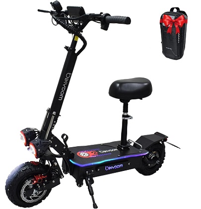 Bikydom Folding Electric Scooter 5600W Motor, Up to 50MPH, 60V 27AH Battery, Up to 52 Miles Range, 11\