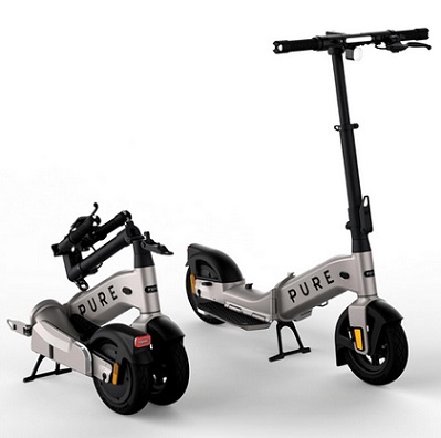 Pure Flex Electric Scooter Ultimate Riding Position, 500W Motor, 24.8mi (40KM) Long Range, Lightweight Foldable Electric Scooters, E Scooter with 10\'\' Tubeless Tyres and Indicators