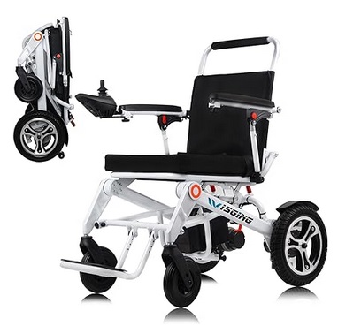 WISGING Y600 Plus Lightweight Foldable Electric Wheelchair, 48KM Super Long Travel Range, Intelligent Power Wheelchairs All Terrain Motorized Wheelchair for Seniors Compact Portable Airline Approved