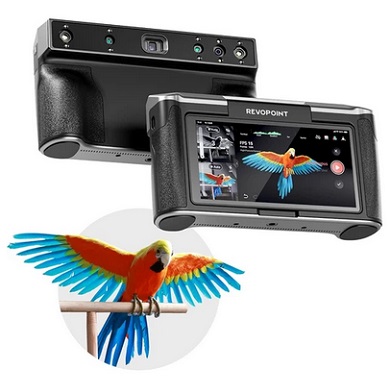 Revopoint MIRACO Pro 3D Scanner with 32GB RAM, 0.02mm High Precision, 15fps Scanning Speed, 8K Color Capture, 9-axis IMU, 180° Rotating Screen, 2K HD Picture, Single-shot & Continuous Mode, Standable Design, for Small to Large Objects