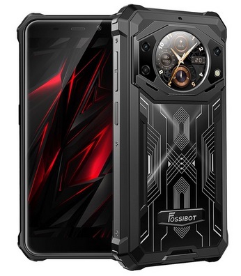 FOSSiBOT F101 PRO Rugged Smartphone Unlocked 2023, 8GB+128GB, AI Triple Camera, Functional Rear Display, 10600mAh Large Battery, Fingerprint/Face Unlock, NFC, HAC, Android 13.0 - Black