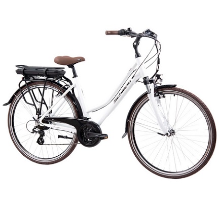F.lli Schiano E-Ride 28 inch electric bike, bikes for Adults, city bicycle for men/women/ladies with suspension fork, adult hybrid road e-bike with 36V battery, 250W motor and lights