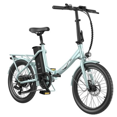 Fafrees F20 Lasting Electric Bike, 250W Motor, 36V 18.2Ah Battery, 20*1.95\'\' Tires, 25km/h Max Speed, 120km Max Range, Mechanical Disc Brakes, SHIMANO 7 Speed - Mint Green