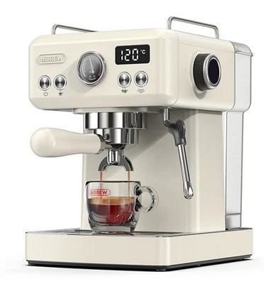 HiBREW H10A Coffee Machine, 19Bar Extraction Pressure, Adjustable Temperature & Cup Volume, 58mm Portafilter, 1.8L Removable Water Tank, Beige