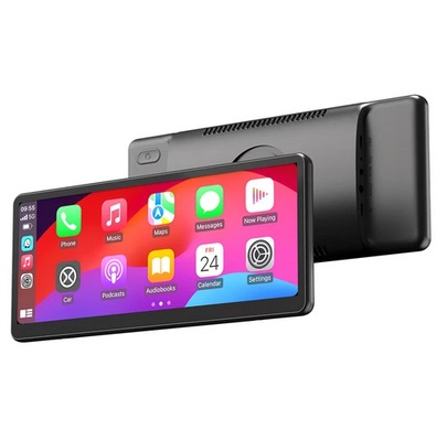 MINIX CP89-HD Portable Wireless CarPlay/ Android Auto Display, 60FPS 8.9 Inch 1920*720 IPS Touch Screen, Magnetic Suction, Plug-and-Play, Dual Bluetooth/ 3.5mm AUX/ FM Transmitter/ Built-in Speaker, Button Control, Ambient Light