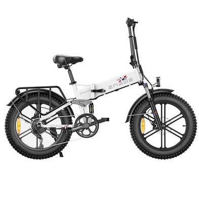 ENGWE Engine X Folding Electric Bike 20*4.0 Inch Chaoyang Off-Road Fat Tires 250W Motor E-Bike 48V 13Ah Battery 25Km/h Max Speed 100KM Range Dual Disc Brake 150KG Max Load - White