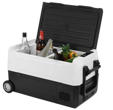 Hcalory 45L Portable Car Refrigerators Mini Fridge Electric Compressor Cooler for Car Home 12/24V DC 110/240V AC