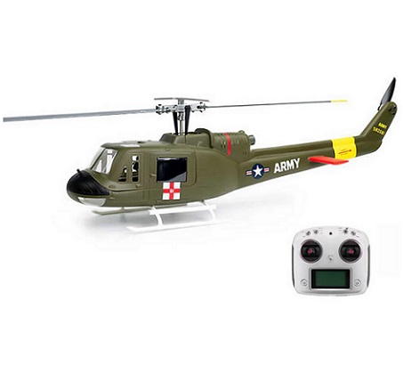 FLY WING UH-1 V4 Upgrade Version Class 470 6CH Brushless Motor GPS Fixed Point Altitude Hold Scale RC Helicopter PNP/RTF With H1 Flight Controller - Green PNP