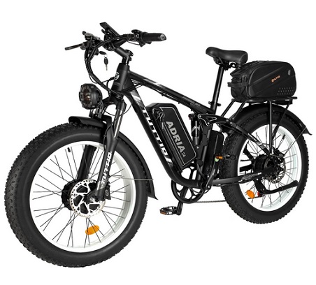 Adria24 Dual Motor 4000W Peak Electric Bike for Adults 42MPH 52V 30AH Dirt Ebike for Off-Road Mountain Beach Snow Bicycle