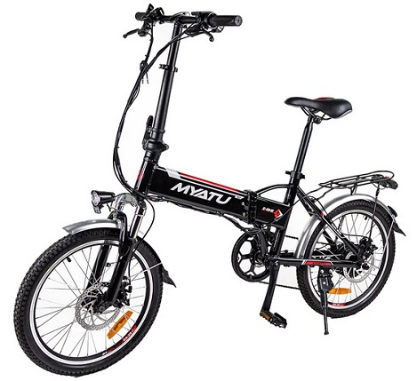 MYATU MYT-20 F0320 Electric Bike 36V 10.4AH 250W Electric Bicycle 20 Inch 30-40KM Mileage Range Max Load 100KG - Black