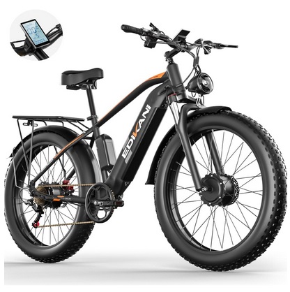 ‎EDIKANI ED-PF Electric Bike for Adult, 1500W 35MPH Dual Motors Ebike for Men, 18Ah 48V Built-in Battery E Bike, 26\